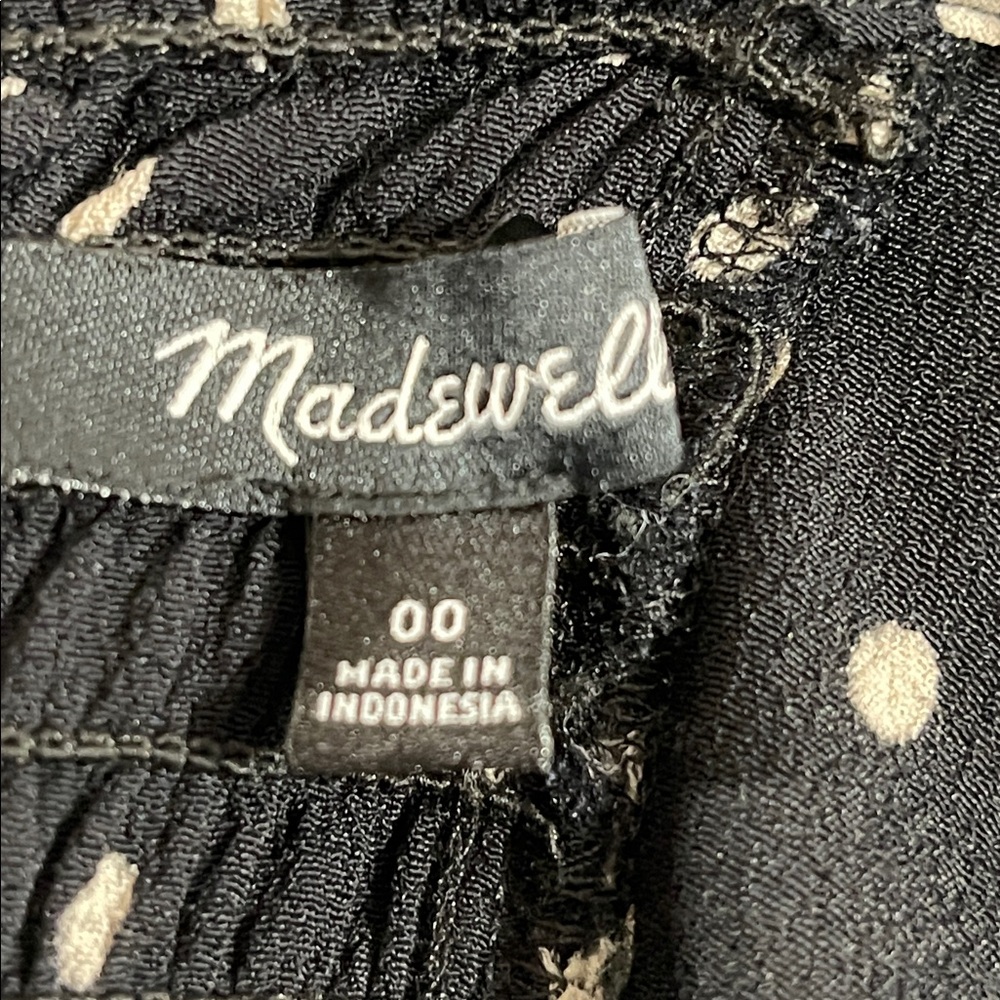 MADEWELL Tank Wide-Leg Jumpsuit in Polka Dot Black & White With Pockets Size 00 - Picture 9 of 13